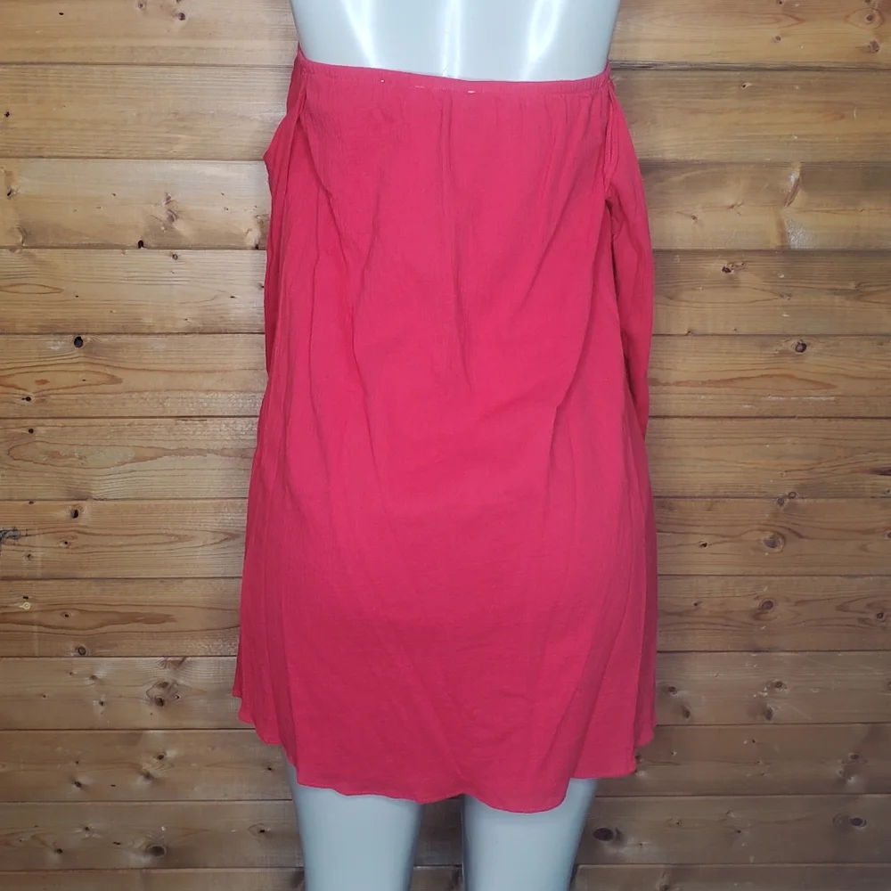 ❤ New boutique Vava by Joy Han strapless red dress embroidered 3/4 sleeve Size M